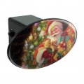Christmas Holiday Santa Arms Full Of Toys Oval Tow Trailer Hitch Cover Plug Insert