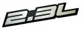 Erpart 2 3l Liter Embossed Silver On Black Highly Polished Real Aluminum Auto Emblem Badge Nameplate Compatible With Honda