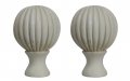 Urbanest Set Of 2 Fluted Ball Lamp Finials 1 8-inch Tall Antique White 