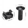 Uxcell M6 X 19mm Cage Nuts And Screws Carbon Steel For Rack Mount Server Shelve Cabinet Set Of 25