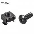 Uxcell M6 X 19mm Cage Nuts And Screws Carbon Steel For Rack Mount Server Shelve Cabinet Set Of 25