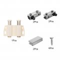 Uxcell Magnetic Lock Catch 1 Set Dual Cabinet Door Touch Suitable For Home Office Glass Doors Silver 66x34x19mm
