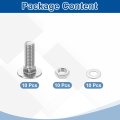 10 Set Carriage Bolts And Nuts Kit M8 1 25x25mm Stainless Steel 304 Round Head Square Neck Screws With Hex Flat Washers Silver