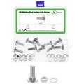 10 Set Carriage Bolts And Nuts Kit M8 1 25x25mm Stainless Steel 304 Round Head Square Neck Screws With Hex Flat Washers Silver