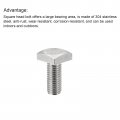 Uxcell Square Head Bolt 10pcs M6x12mm Fully Thread 304 Stainless Steel Grade C Machine Screws