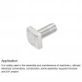 Uxcell Square Head Bolt 10pcs M6x12mm Fully Thread 304 Stainless Steel Grade C Machine Screws