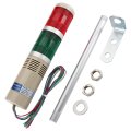 Baomain Industrial Signal Light Column Led Alarm Round Tower Indicator Continuous Warning Buzzer Lta-502tj Red Green Dc 24v