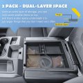 2pcs Center Console Organizer Tray For 2019-2026 Chevy Silverado Gmc Sierra 1500 And 2020-2026 Sierra 2500hd 3500hd Accessories