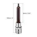 1 2 Drive X H4 4mm Hex Bit Socket S2 Steel Bits Cr-v Sockets 4 Length Use With Ratchet Wrench Slide Bar Extension Rod