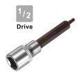 1 2 Drive X H4 4mm Hex Bit Socket S2 Steel Bits Cr-v Sockets 4 Length Use With Ratchet Wrench Slide Bar Extension Rod