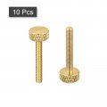 Uxcell 10pcs Brass Knurled Thumb Screws M3x20mm Flat Grip Bolt Knobs Fasteners For Electronic Mechanical