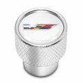 Ipick Image For Cadillac V Logo In White On Shining Silver Aluminum Tire Valve Stem Caps