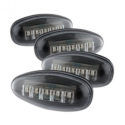 Led Side Fender Lights For Gm Chevy 99-12 Dually Clear Lens Red Waterproof Right Acc-led-gmd99-sl-c