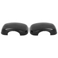 Hecasa Pair Hood Mirror Cover For 2008-2017 Freightliner Cascadia Front Outside Cap Trim Plastic Abs Gloss Black Driver