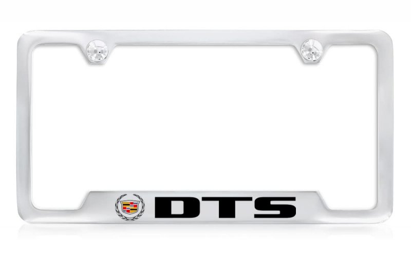Cadillac Dts Chrome Plated Metal Bottom Engraved License Plate Frame Holder