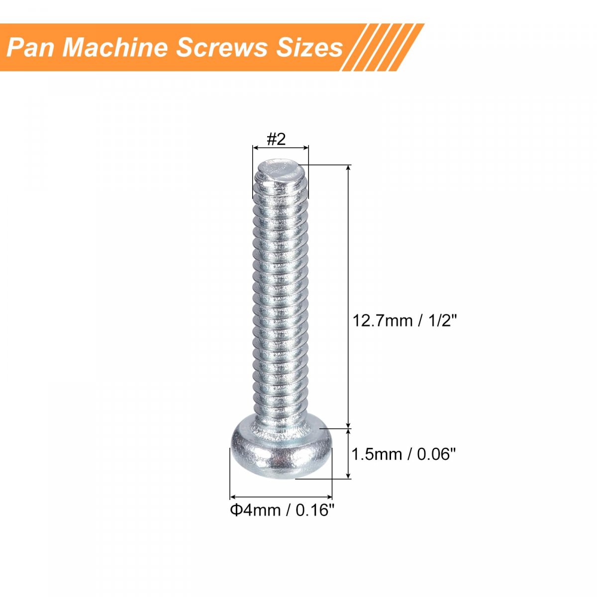 2-56x1 2 Pan Head Phillips Machine Screws 50pcs Zinc Plated Carbon Steel Cross Fully Threaded Bolts
