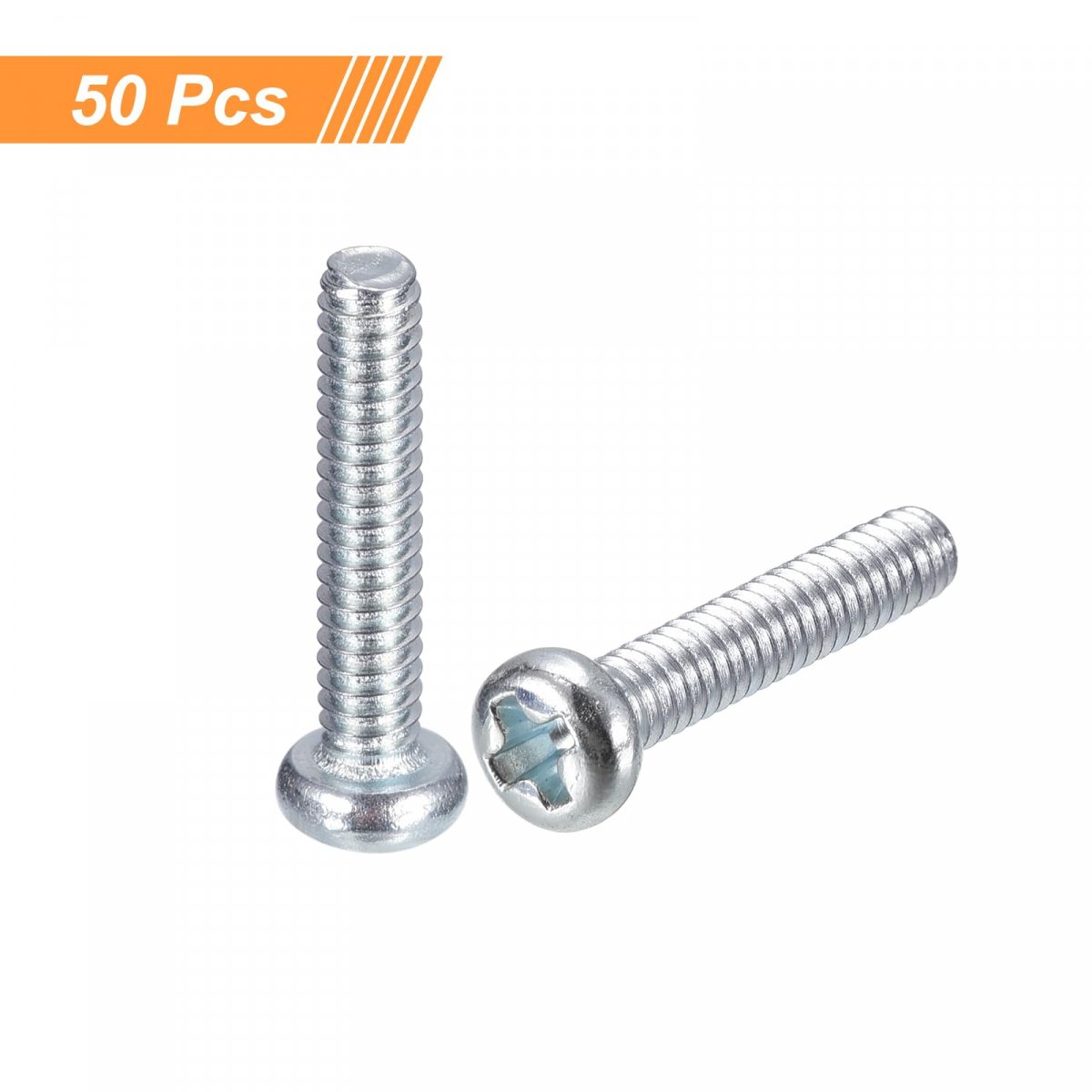 2-56x1 2 Pan Head Phillips Machine Screws 50pcs Zinc Plated Carbon Steel Cross Fully Threaded Bolts