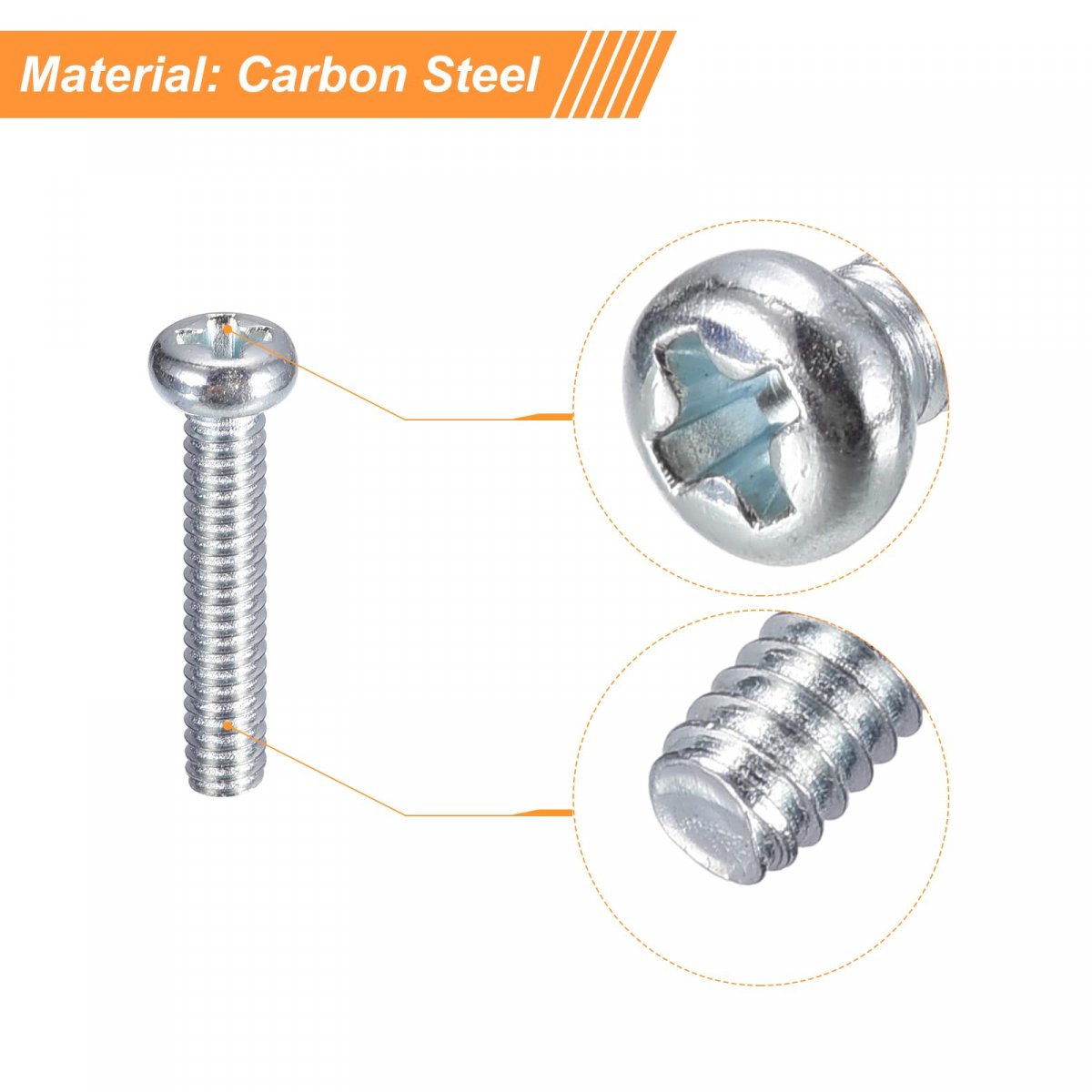 2-56x1 2 Pan Head Phillips Machine Screws 50pcs Zinc Plated Carbon Steel Cross Fully Threaded Bolts
