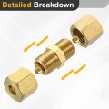 5pcs Brass Compression Tube Fitting 6mm Od Connector Npt Thread Union Connectors Sleeves Ferrules Straight Coupling Adapter