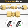 5pcs Brass Compression Tube Fitting 6mm Od Connector Npt Thread Union Connectors Sleeves Ferrules Straight Coupling Adapter