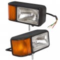 Hecasa Universal Trunk Snow Plow Lights Kit Plastic Clear Lens Chrome Housing Replacement For 80888