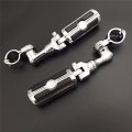 Chrome Short Angled Adjustable Peg Mounting Kit With Skull Foot For 1in 25mm Front Engine Guard Frame Tube Goldwing Vtx1300 