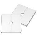 2pcs Abs Plastics Square Shaped Escutcheon Plate Wall Split Flange 12mm Diameter Wall-mounted Pipe Mouth Decorative Cover 