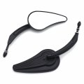 Httmt Custom Aluminum Raindrop Shape Tailfin Mirrors Compatible With H-d Cvo Road King Softail Street Glide Fat Bob Black