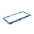 Delerain Blue Hibiscus Flowers License Plate Frame Car Tag Cover Stainless Steel Metal Aluminum For Us Standard 2 Flat Holes