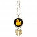 Rubber Yellow Duck Car Hanging Accessories Rearview Mirror Swing Ornament Angel Wing Lucky Charm Gift For Men Women 