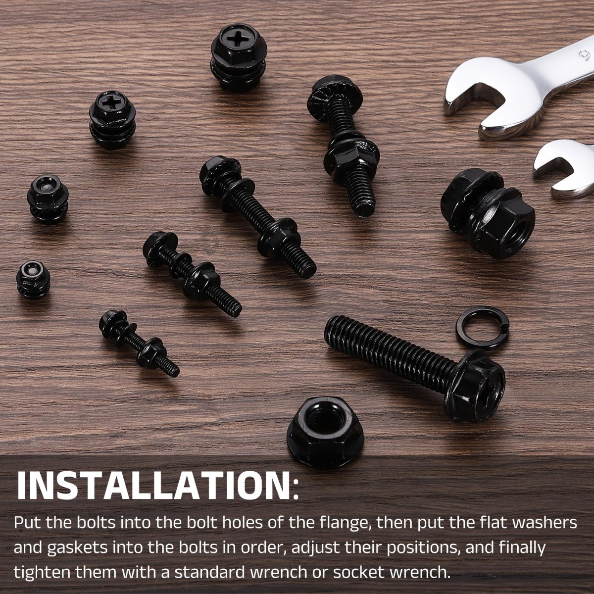 M6 X 16mm Phillips Flanged Hex Head Bolts 10pcs 304 Stainless Steel Flange Hexagon Screws With Nuts Flat Lock Washers Fully
