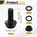 M6 X 16mm Phillips Flanged Hex Head Bolts 10pcs 304 Stainless Steel Flange Hexagon Screws With Nuts Flat Lock Washers Fully