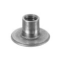 M6 T-nuts 24pcs Carbon Steel Tee Nut Round Base Weld Nuts 10mm Height Through Hole Flange Insert Female Thread Plate Dark Gray 
