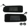 For 1997-2004 Corvette C5 Sun Visors Shades With Bezel Trim Mount Pair Lighted Vanity Mirrors Black 10442033 10442034