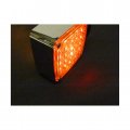 Square Chrome Pedestal Led Turn Signal Light With 24 Leds And Clear Lens Passenger Side F235251 For Trucks Trailers Buses Boats 