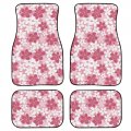 Cozeyat Cars Accessories Pink Floral Design 4 Packs Auto Front And Rear Floor Carpets With Rubber Heavy Duty Area Rugs Softy