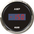 Cear-bs Digital Ammeter Gauge With 150a Current Shunt Unit 12v 24v 2 In 52mm Backlight Stainless Steel Black 