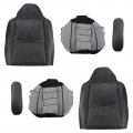Autokay Perforated Seat Cover For Ford F250 F350 Super Duty Lariat Xlt 2004 2005 Black Driver And Passenger Side Bottom Top