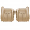 Driver Passenger Top Lean Back Leather Seat Cover Medium Neutral Tan 522 Fit For Chevy Avalanche Silverado Gmc Sierra 1500 2500 