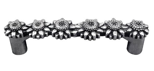 Vicenza Designs K1081 Carlotta Daisy Pull 3-inch Antique Silver