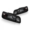 Instyleparts Clear Lens Headlights With Black Housing Made For And Compatible Ford Mustang Fox Body 87-93