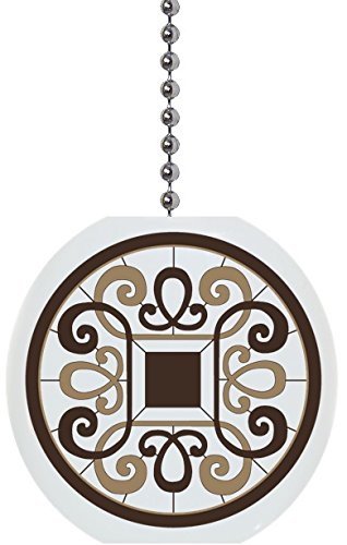 Vintage Mosaic Circle 4 Solid Ceramic Fan Pull