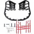 Kuafu Aluminum Nerf Bars Foot Pegs Heel Guards Compatible With All Years Honda Trx 450r Black Nerfs Red Nets