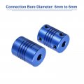 Uxcell 2pcs 6mm To Aluminum Alloy Shaft Coupling L25xd19 Flexible Coupler With Screws For Encoders And Motors Blue