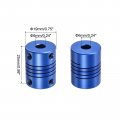 Uxcell 2pcs 6mm To Aluminum Alloy Shaft Coupling L25xd19 Flexible Coupler With Screws For Encoders And Motors Blue