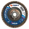 Weiler 51206 Tiger X Flap Disc Ceramic And Zirconia Alumina Angled Phenolic Backing 60 Grit 4-1 2 5 8 -11 Unc Nut Pack Of 10 