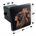 Lion Wearing Headphones Music Tow Trailer Hitch Cover Plug Insert For 2 In Receivers Black Abs Plastic Modern Style Protective