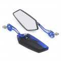 Pair 10mm Rotatable Motorcycle Bike Universal Mirror Blue Black 