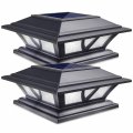 Siedinlar Solar Post Lights Outdoor 2 Modes Led Deck Fence Cap Light For 4x4 5x5 6x6 Posts Patio Garden Decoration Warm White 