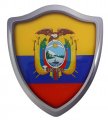 Ecuador Flag Shield Domed Decal 3d Look Edge Emblem Resin Car Sticker 2 6 X3